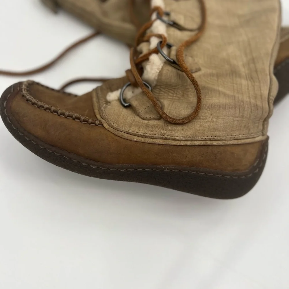 Sorel brown leather snow boots shoes size 7